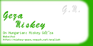 geza miskey business card